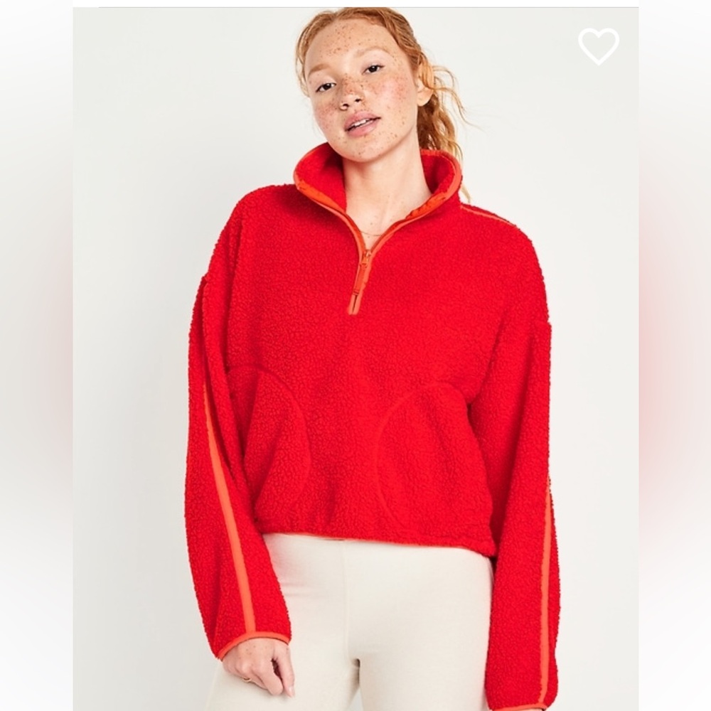 Old NavyRed Fleece Quarter-Zip Pullover